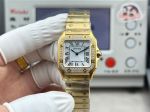 Cartier Santos Mini Size 27*34.5*7.4mm Imported Quartz Movement White Yellow Gold Band Watch
